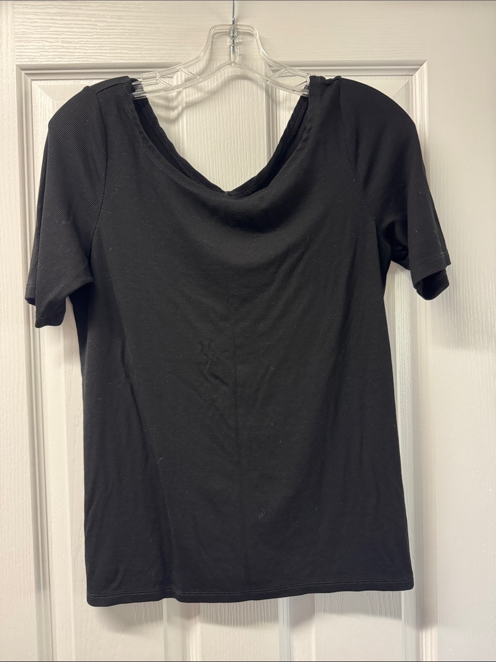 Ag Adriano Goldschmied Black Short Sleeve Scoop Neck Tee
